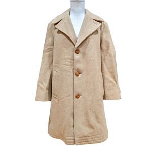 Lakeland USA Men's Tan Three Button Wool Long Coat Size 40